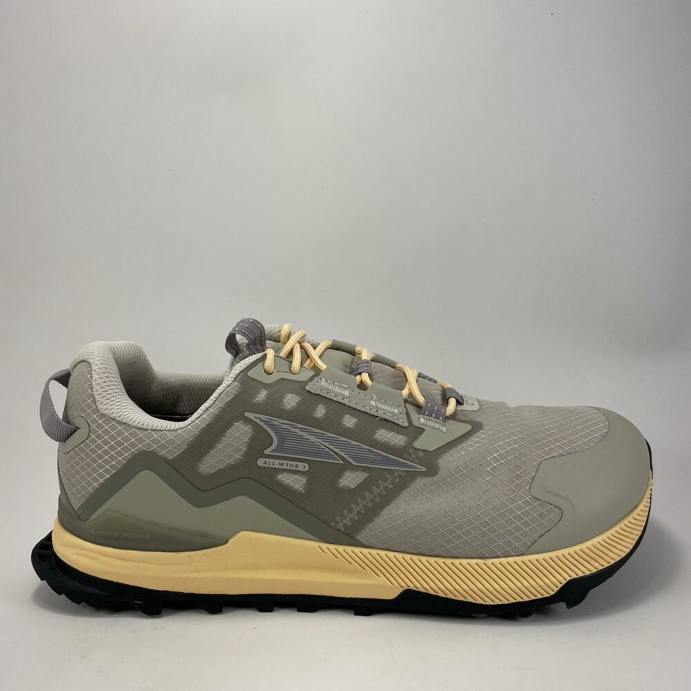 Altra Lone Peak All-WTHR Low 2 Trail Shoes Womens Size 8 Gray Taupe Waterproof